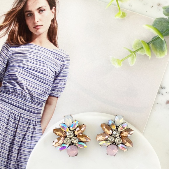 "Merrick" Earrings || Pink Crystal Statement - Picture 2 of 10